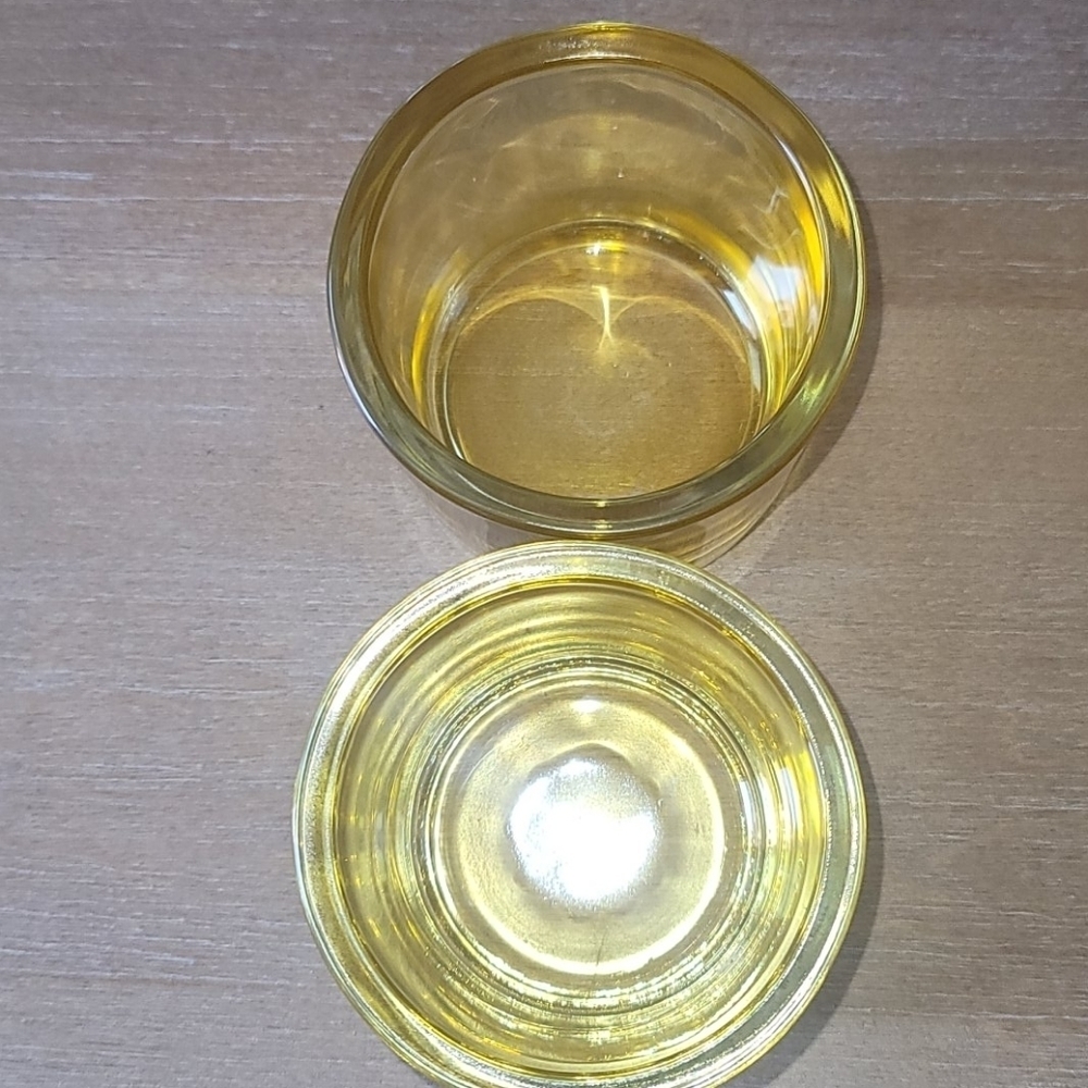 Vintage Yellow Glass Votive Candle Holders Set of 2 MCM Style - Picture 3 of 5